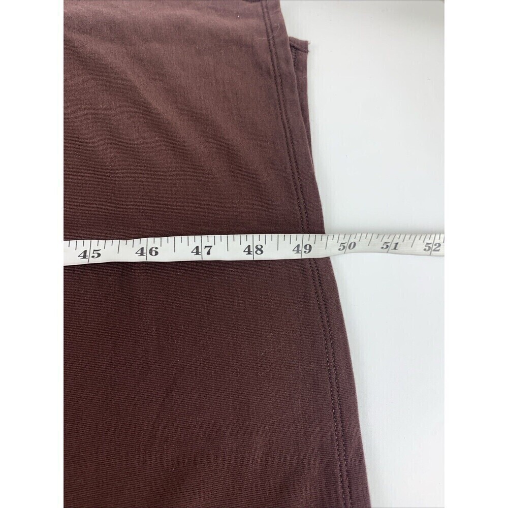 Garnet Hill Turtleneck Midi Dress Brown Tencel Slit Tie Belt Knit Stretch Medium - Picture 12 of 12